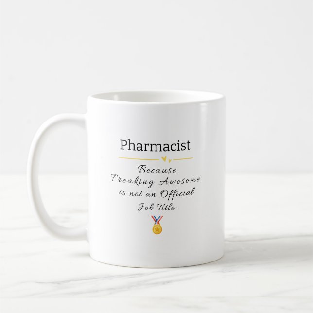Taza De Café Funny Pharmacist Job Title (Izquierda)