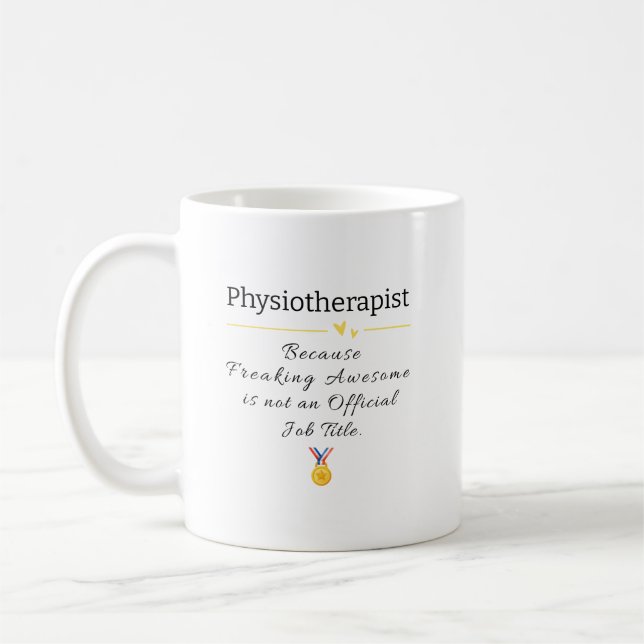 Taza De Café Funny Physioterapist Job Title Coffee Mug (Izquierda)