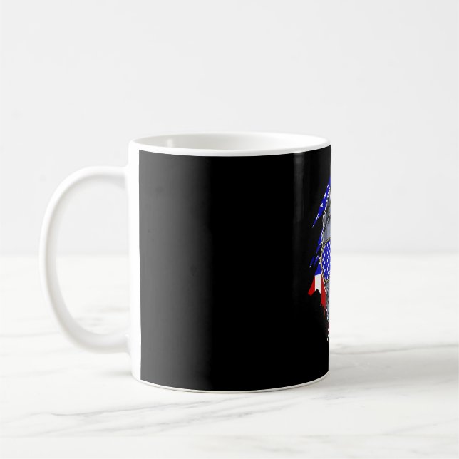 Taza De Café Funny Pitbull Wearing American Flag Sunglasses T-S (Izquierda)