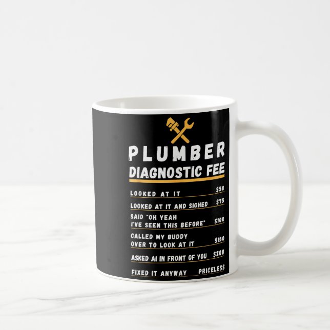 Taza De Café Funny plumber diagnostic fee  (Derecha)
