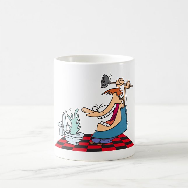 Taza De Café Funny Plumber with Toilet Plunge Humor (Subido por el creador)