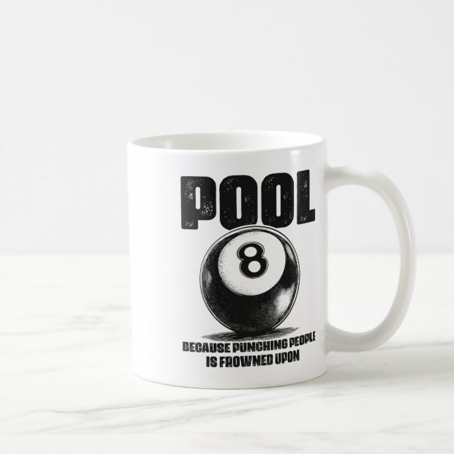 Taza De Café Funny Pool Table Billiards 8 Ll Black Ll Frowed U (Derecha)