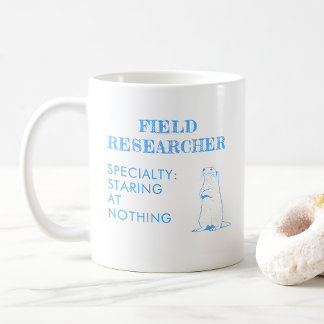 Taza De Café Funny Prairie Dog Field Researcher Blue Design