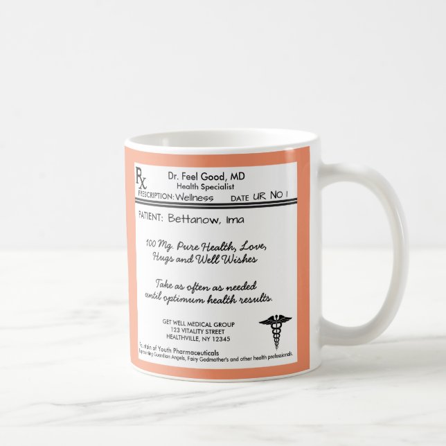Taza De Café Funny Prescription Pad RX (Derecha)