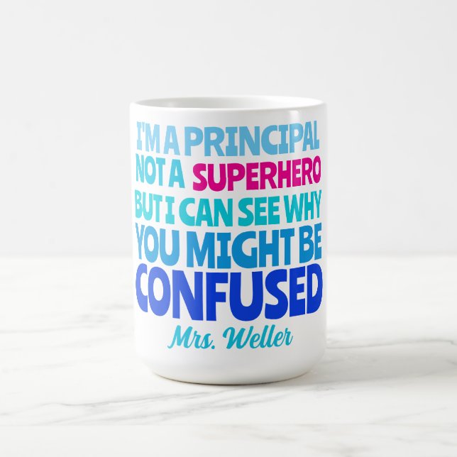 Taza De Café Funny principal personalizado no un SUPERHERO (Centro)