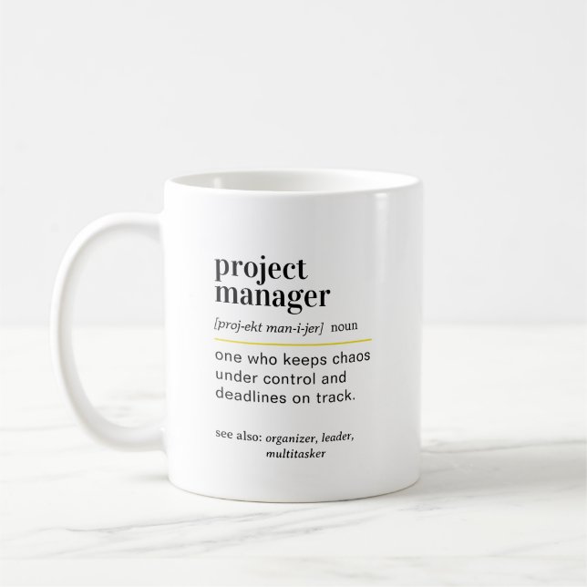 Taza De Café Funny Project Manager Definition Gift (Izquierda)