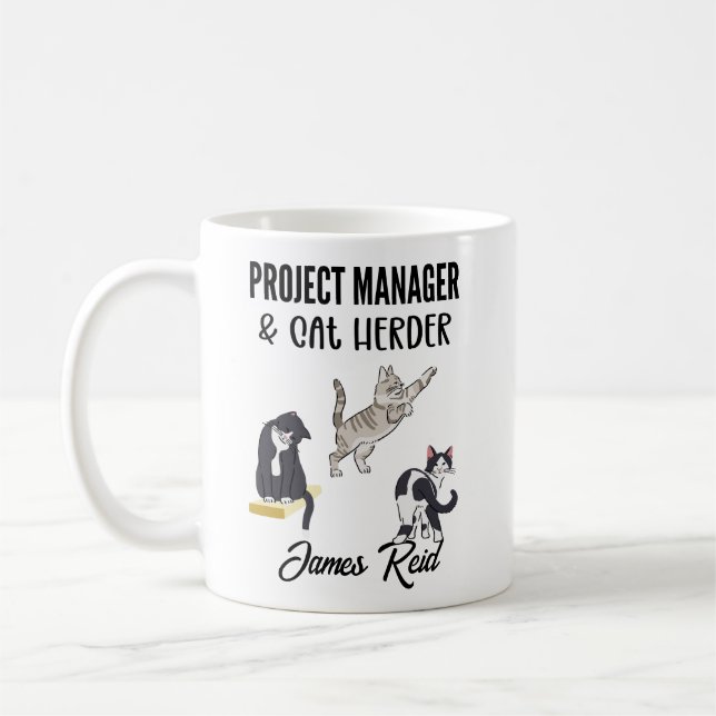 Taza De Café Funny Project Manager Engineering Business (Izquierda)