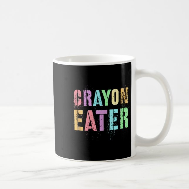 Taza De Café Funny Proud Crayon Eater Military Veteran Dad Offi (Derecha)