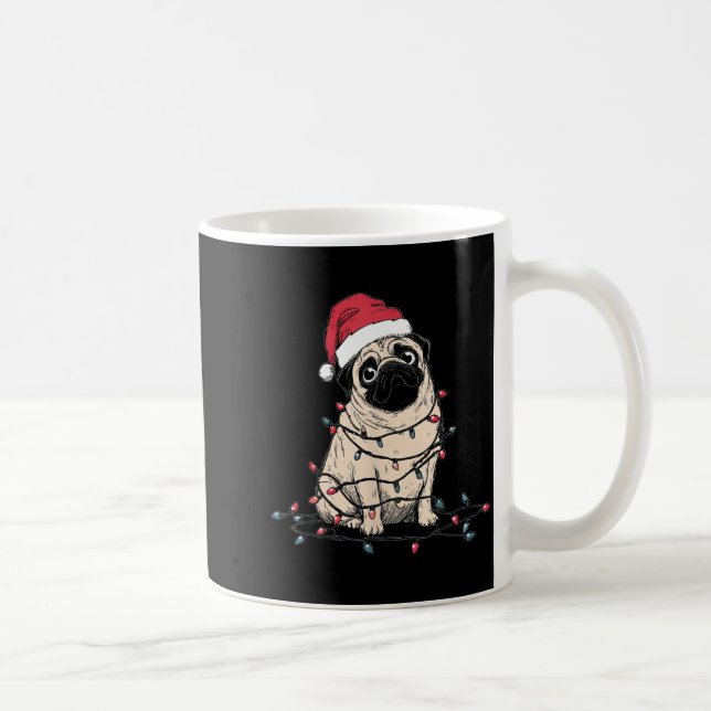 Taza De Café Funny Pug Christmas Graphics Dog Lights Lover Owne (Derecha)