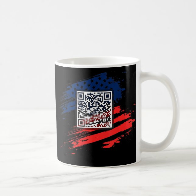 Taza De Café Funny Qr presidente Trump código de baile (Derecha)