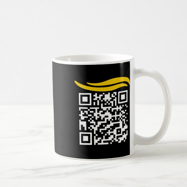 Taza De Café Funny Qr presidente Trump código de baile 1 (Derecha)
