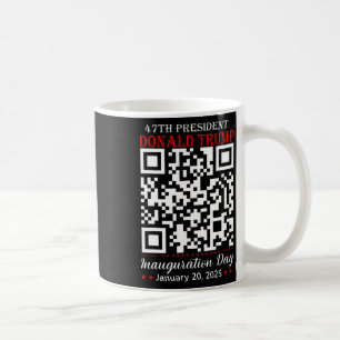 Taza De Café Funny Qr presidente Trump inauguración de código d