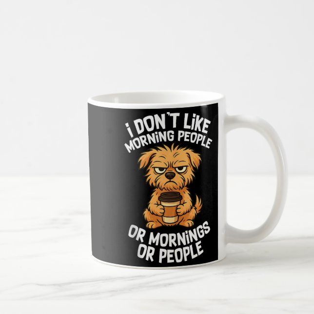 Taza De Café Funny Quote Coffee Sleepy Cute Dog Puppy Lover Gif (Derecha)