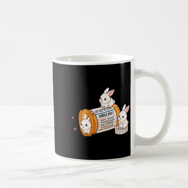 Taza De Café Funny Rabbit Bunny Anti Depressant Zoo Boys Girls  (Derecha)