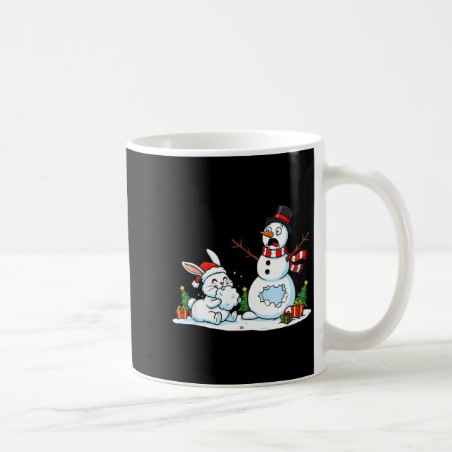 Taza De Café Funny Rabbit Snowman Christmas Bunny Womens Mens K (Derecha)