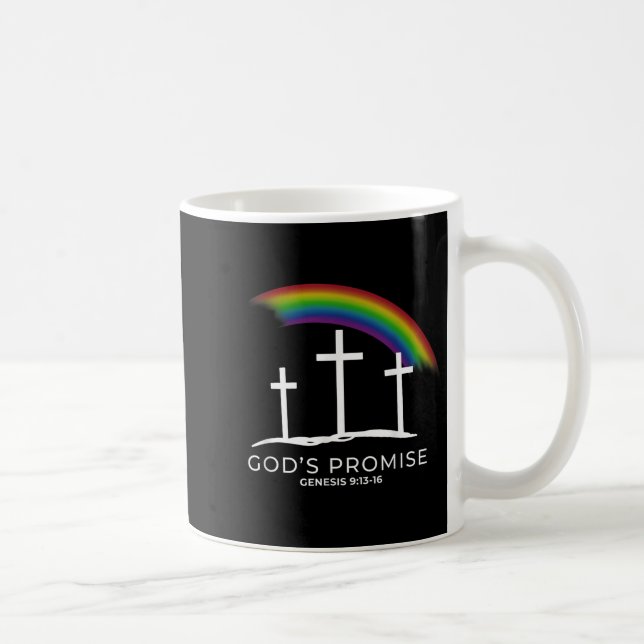 Taza De Café Funny Rainbow Christ Cross - Christian Quote God's (Derecha)