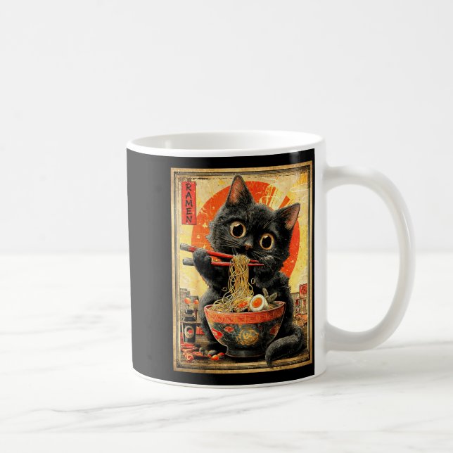 Taza De Café Funny Ramen Cat Noodle Lovers Anime Otaku  (Derecha)