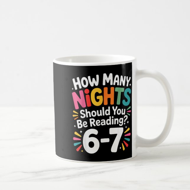 Taza De Café Funny Reading 6 7 Six Seven Meme Englieacher Book  (Derecha)