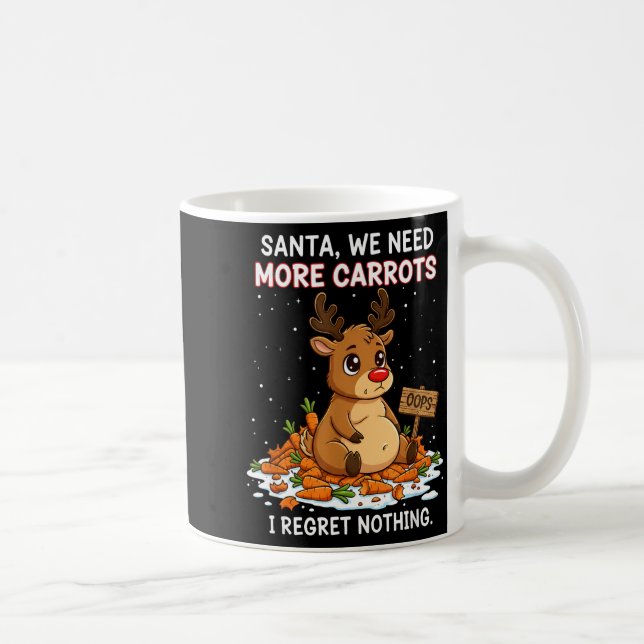 Taza De Café Funny Reindeer Carrot Hoarder Christmas Design  (Derecha)