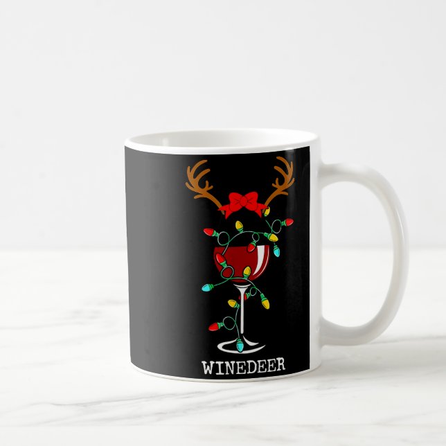 Taza De Café Funny Reindeer Winedeer Reinbeer Matching Couples  (Derecha)