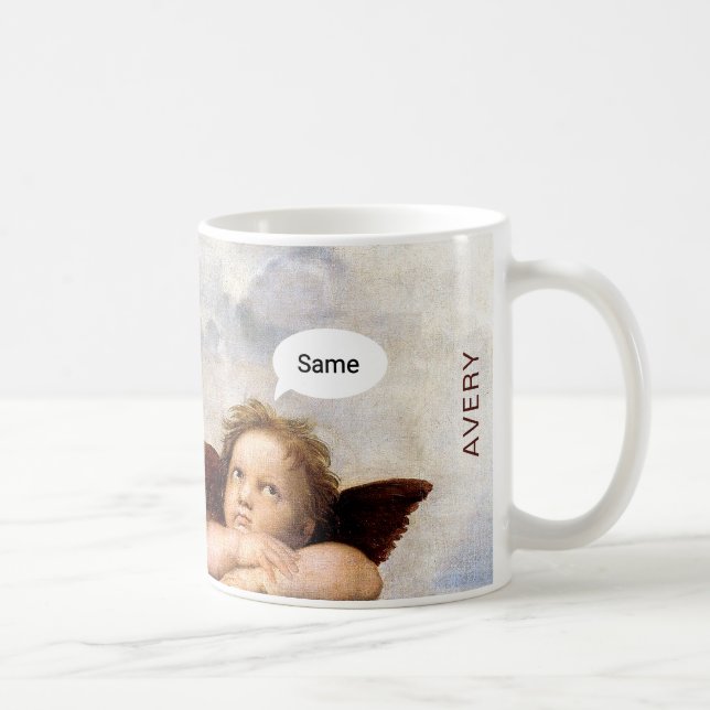 Taza De Café Funny Renaissance Angels Mug – Personalized  (Derecha)