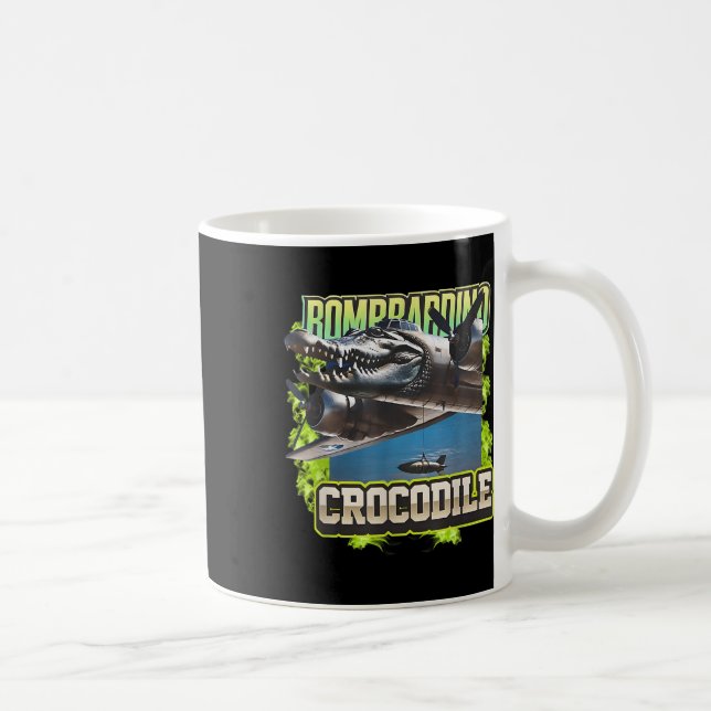 Taza De Café Funny Reptile Bombardiro Crocodilo Brain Rot, Stup (Derecha)
