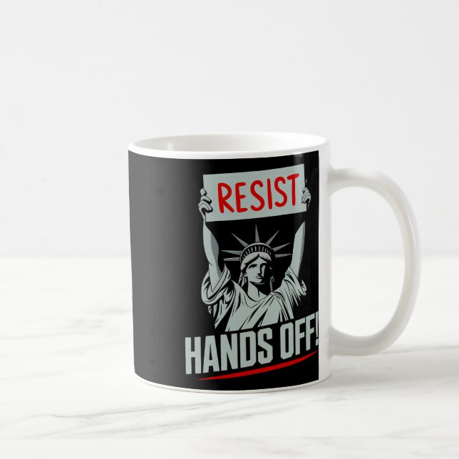 Taza De Café Funny Resist Handsoff Usa (Derecha)