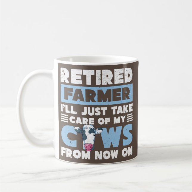 Taza De Café Funny Retirement Plan Cow Retired Farmer Farm (Izquierda)
