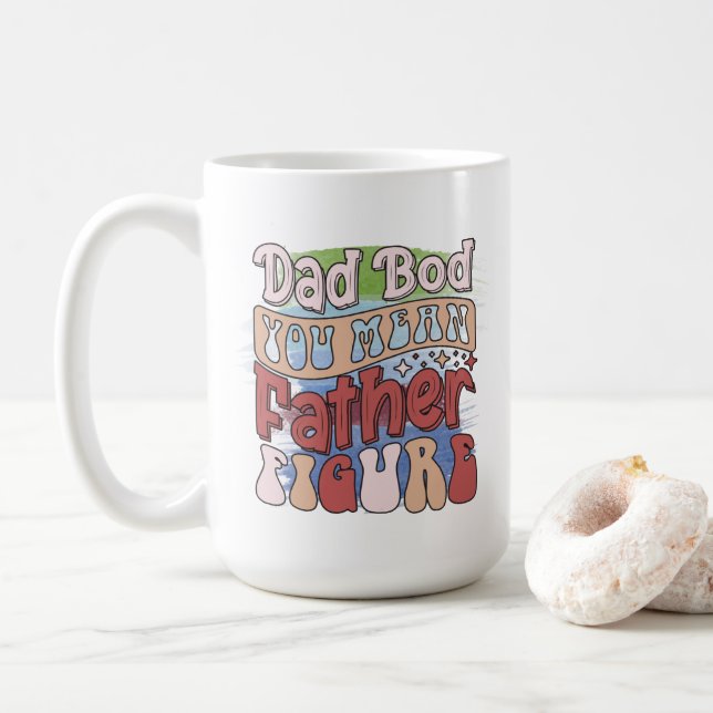 Taza De Café Funny retro Dad bod word art  (Con donut)