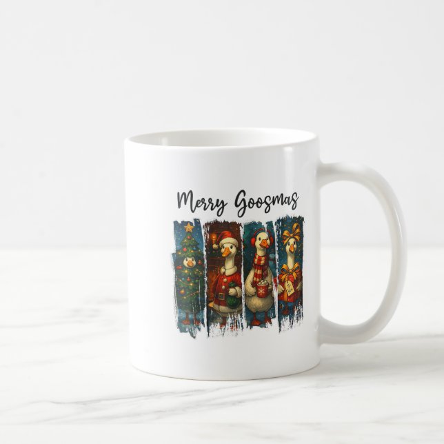 Taza De Café Funny Retro Merry Goosemas Navidades Silly Goose X (Derecha)