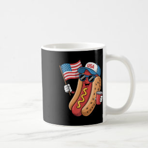 Taza De Café Funny Retro Patriótico 4 De Julio Hotdog Americano