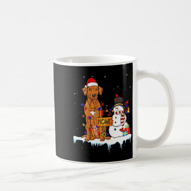 Taza De Café Funny Rhodesian Ridgeback Dog Christmas Snowman Xm (Derecha)