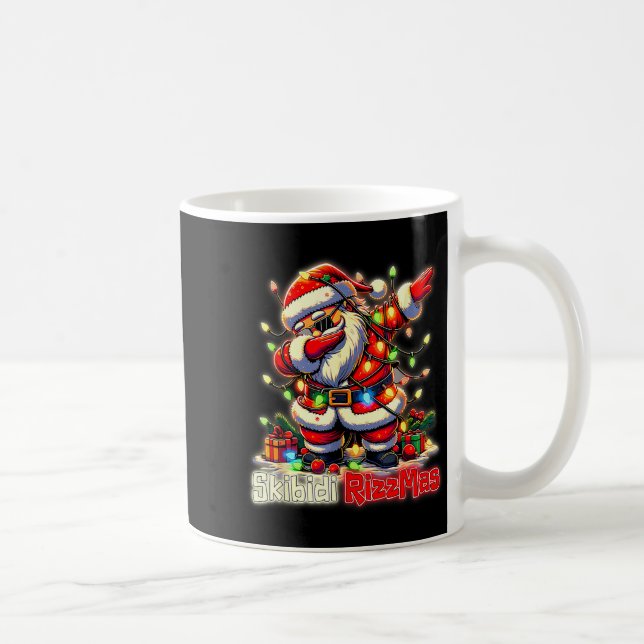 Taza De Café Funny Rizz Santa Claus Dabbing Christmas Skibidi R (Derecha)