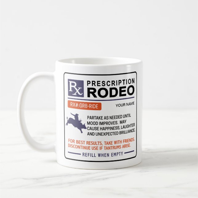 Taza De Café Funny Rodeo Mug Prescription Design (Izquierda)