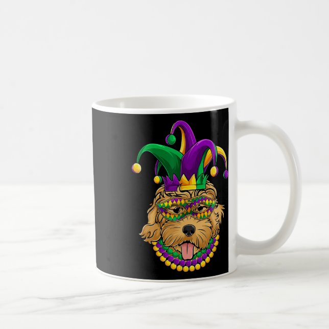 Taza De Café Funny ropa de perro de Mardi Gras (Derecha)