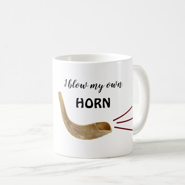 Taza De Café Funny Rosh Hashanah Shofar Trumpet Cita (Anverso derecho)