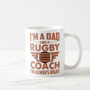 Taza De Café Funny Rugby Dad y Rugby Coach