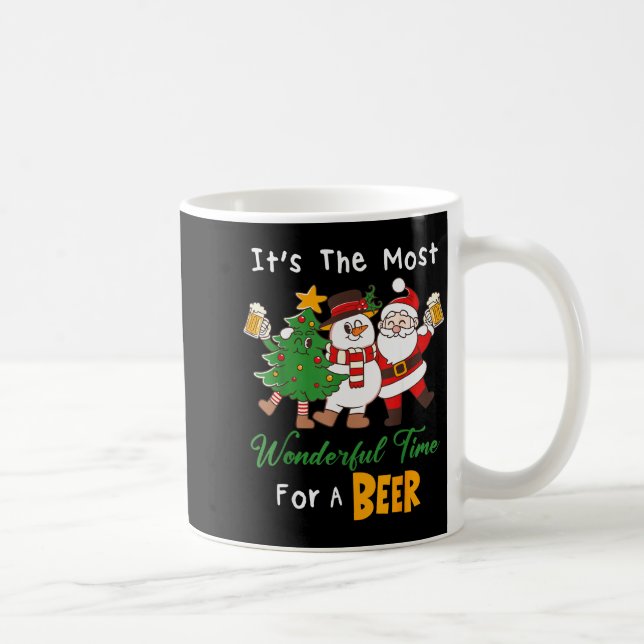 Taza De Café Funny Santa Beer Christmas Drinking Most Wonderful (Derecha)