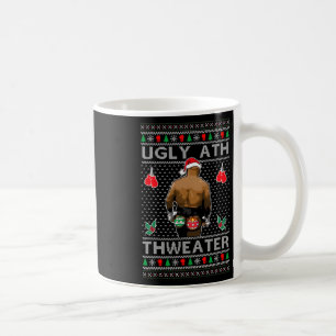 Taza De Café Funny Santa Boxeando Suéter Feo Ath Merry Christma