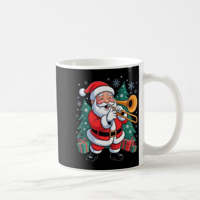 Taza De Café Funny Santa Christmas Design Trombone Holiday Xmas (Derecha)