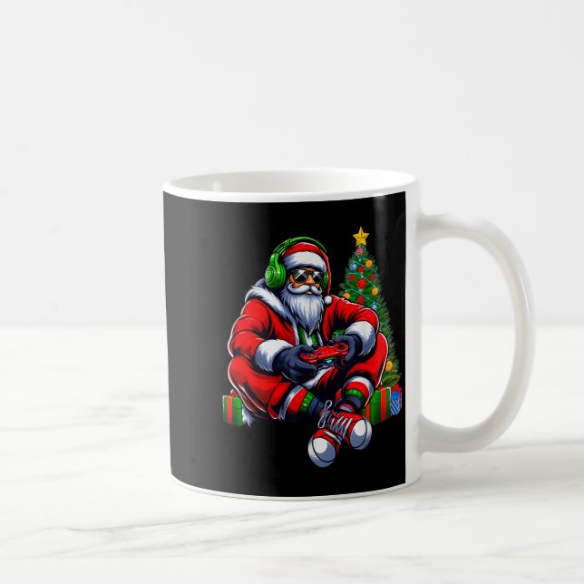 Taza De Café Funny Santa Christmas Gamer Controller Xmas Gaming (Derecha)
