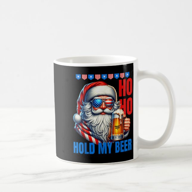 Taza De Café Funny Santa Claus Christmas July 4th Patriotic Hol (Derecha)