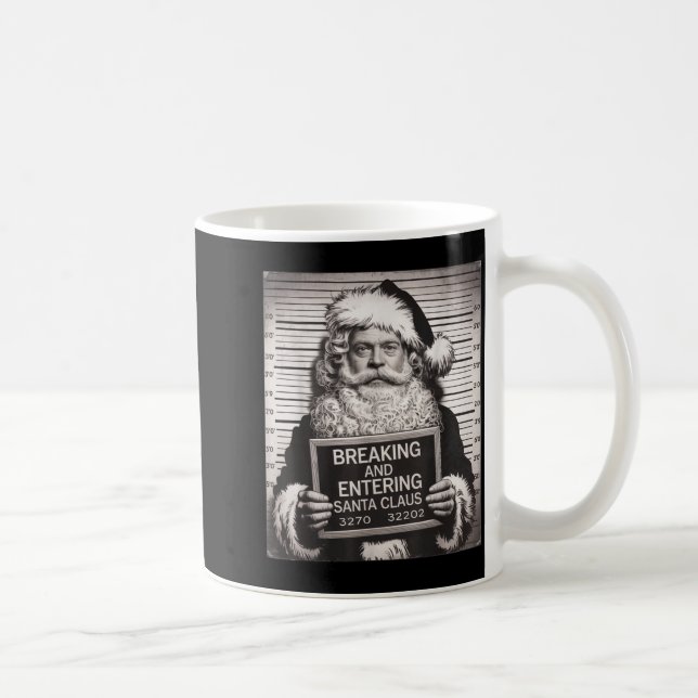 Taza De Café Funny Santa Claus Mugshot Christmas – Santa Xmas  (Derecha)