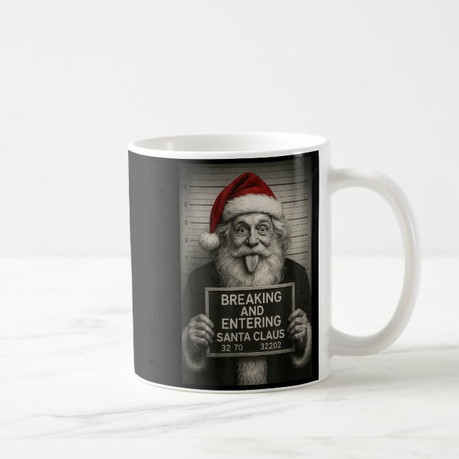 Taza De Café Funny Santa Claus Mugshot Christmas – Santa Xmas  (Derecha)