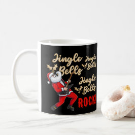 Taza De Café Funny Santa Claus tocando la guitarra