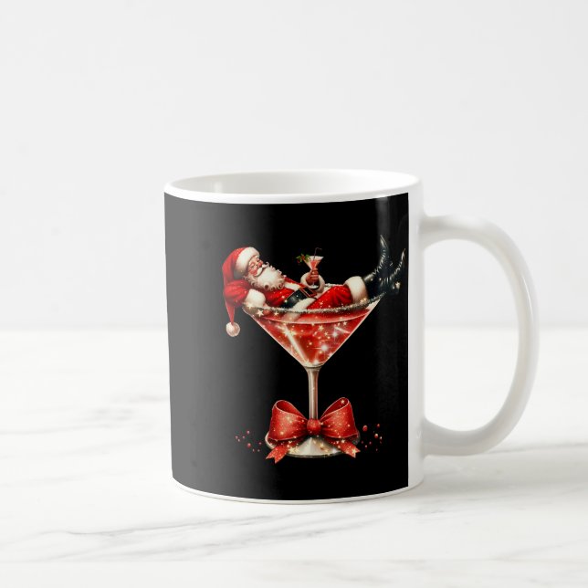 Taza De Café Funny Santa Drinking Martini Christmas Humor Men W (Derecha)