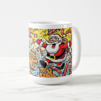 Taza De Café Funny Santa & Gingerbread Christmas Mug