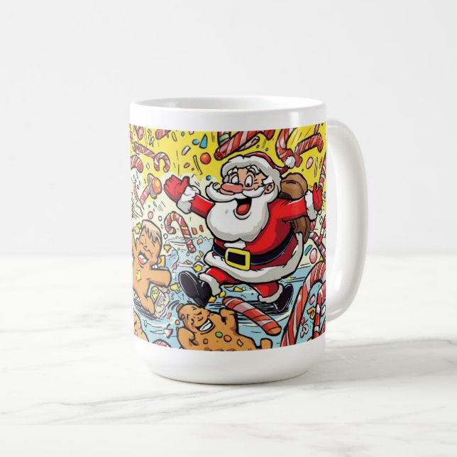 Taza De Café Funny Santa & Gingerbread Christmas Mug (Anverso derecho)