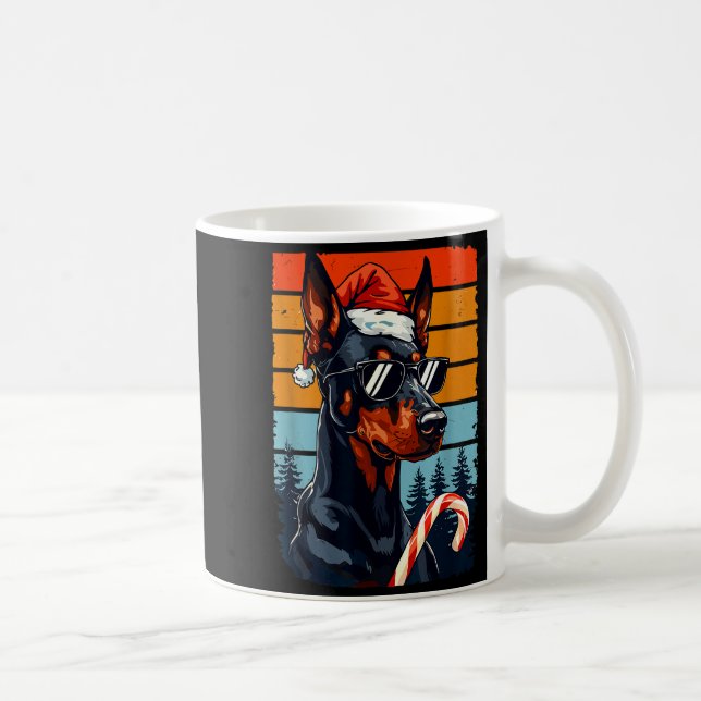 Taza De Café Funny Santa Hat Christmas Dobie Doberman Nscher  (Derecha)