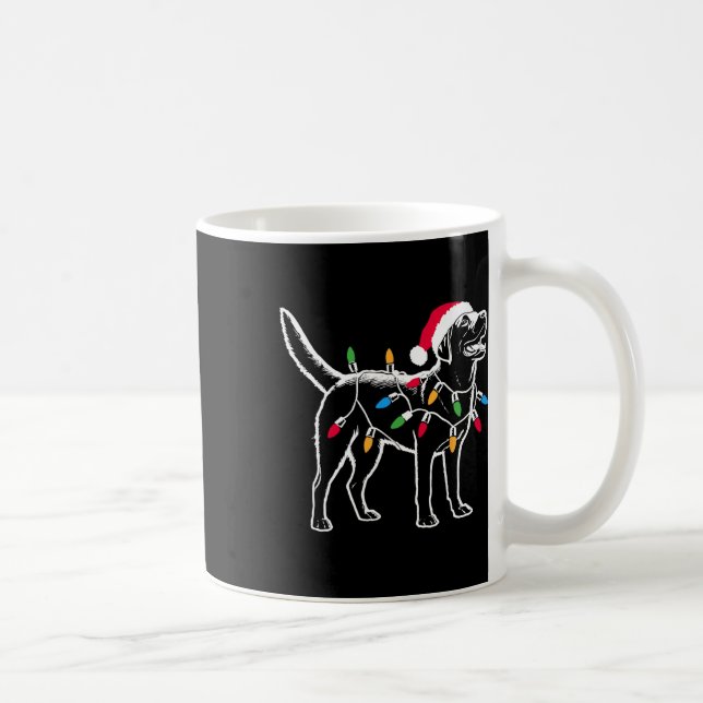 Taza De Café Funny Santa Labrador Recuperador Navidades Luces s (Derecha)